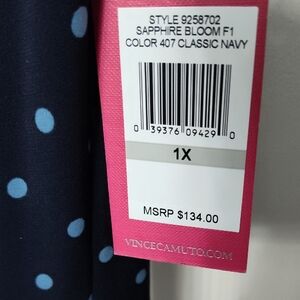 Vince Camuto Navy Polka Dot Top